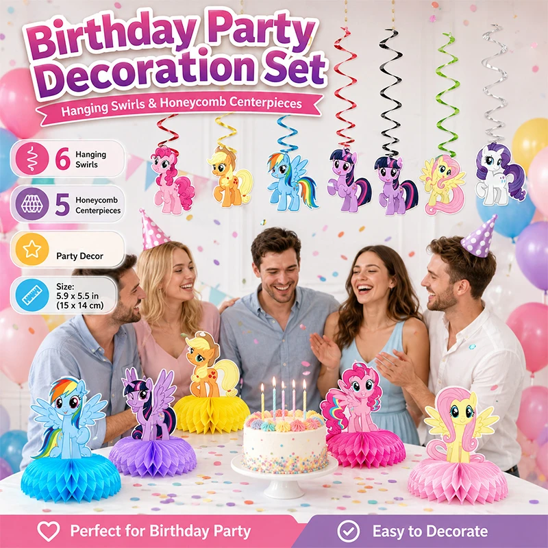 Niedliche Pferde-Anime-Themen-Spiral-Wabenkombination für Geburtstags-Pony-Partys mit Geschenken, die das Interesse der Familie wecken – Detail 3