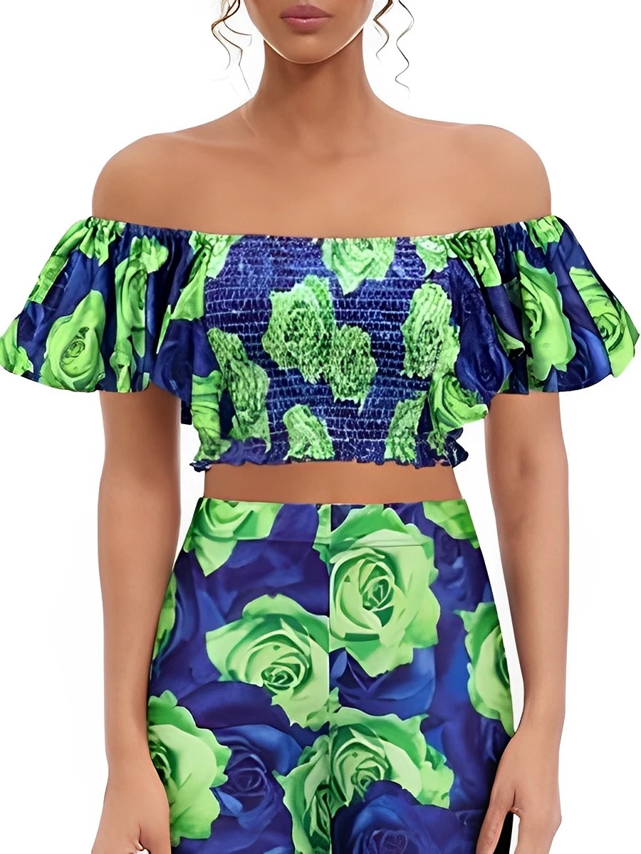 2026 Women Ruffle Swimsuit Floral High Waist Bikini Female Off Shoulder Padded Swimwear Bathers Bathing Swimming Swim Suit