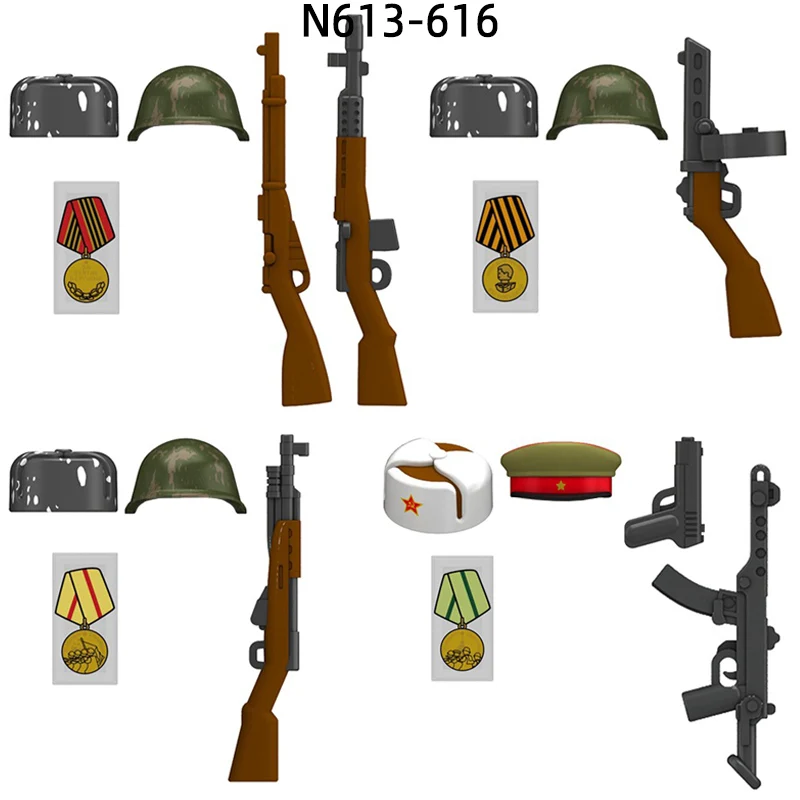 O modelo de infantaria soviética blocos moc tijolos conjunto presentes brinquedos para crianças N613-N616