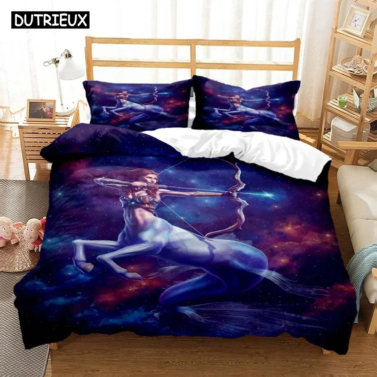 Zodiac Mermaid Digital Print Polyester Bedding Sets Child Kids Covers Boys Bed Linen Set For Teens Bedding Set