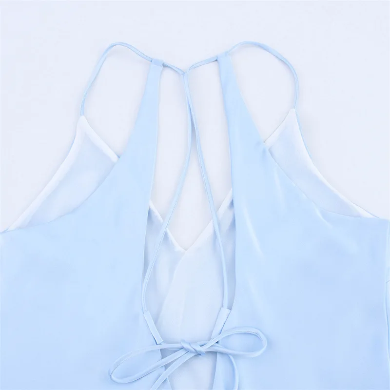 Tempérament dos nu Sexy fête longue robe 2025 printemps et été nouvelles femmes mode Sexy épice soie Satin Texture robe élégante