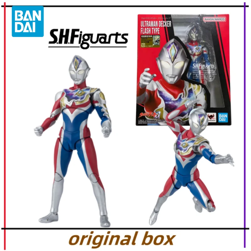 Bandai Figure Model Ultraman Decker Flash Type Shf  Anime Figures Toys Collectible Gift for Kids Genuine Brand New Unopened