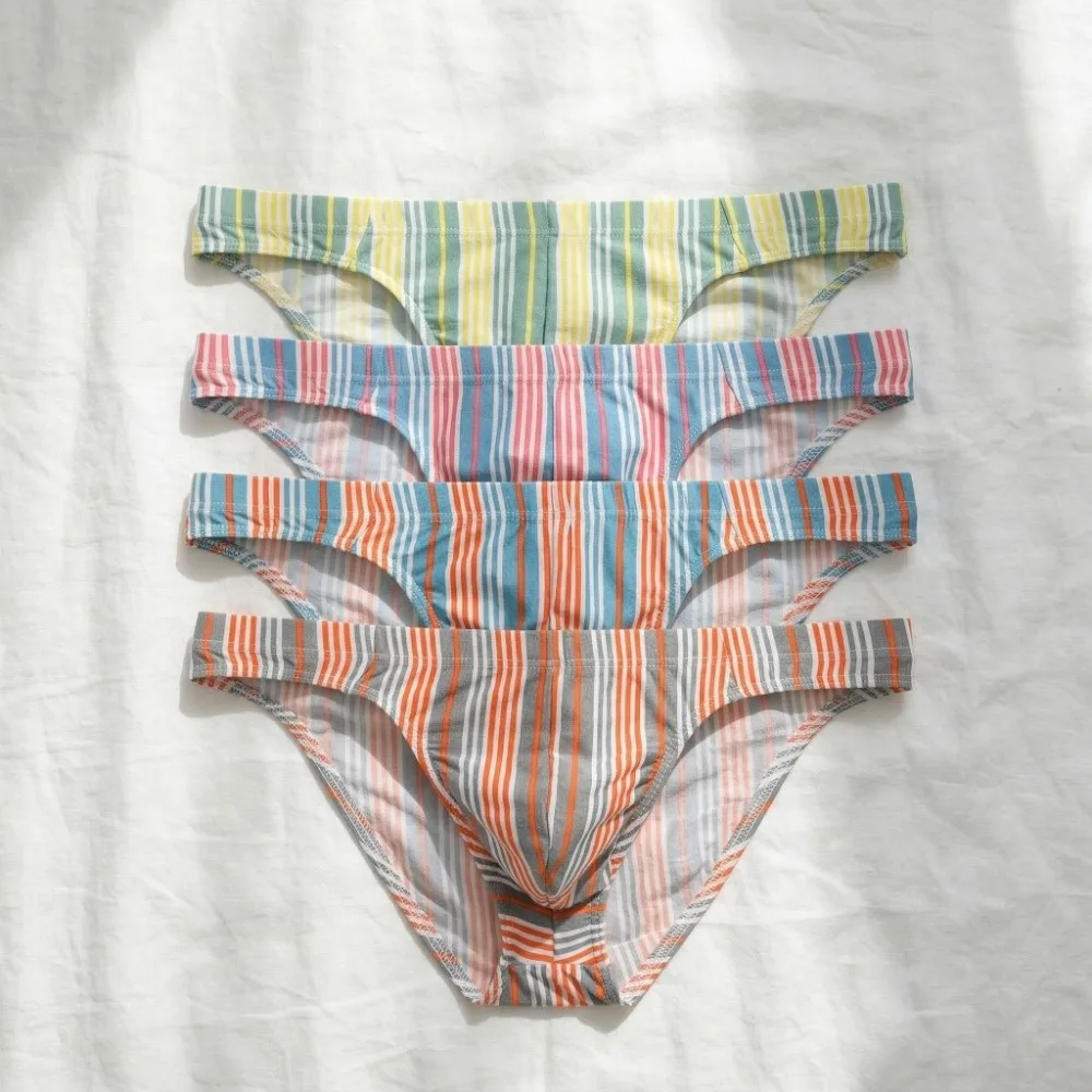 Soft Lingerie Men's Triangle Panties Mid Waist Large Size Men Thin Briefs Breathable Underwear for Men Four Seasons
