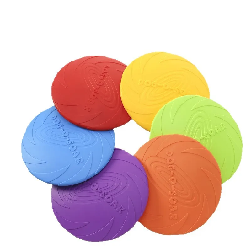 Hundespielzeug Weiche Silikon-Flugscheibe Langlebige Bissresistente Mehrfarbige Frisbee Welpen Outdoor Interaktives Trainingszubehör – Detail 5