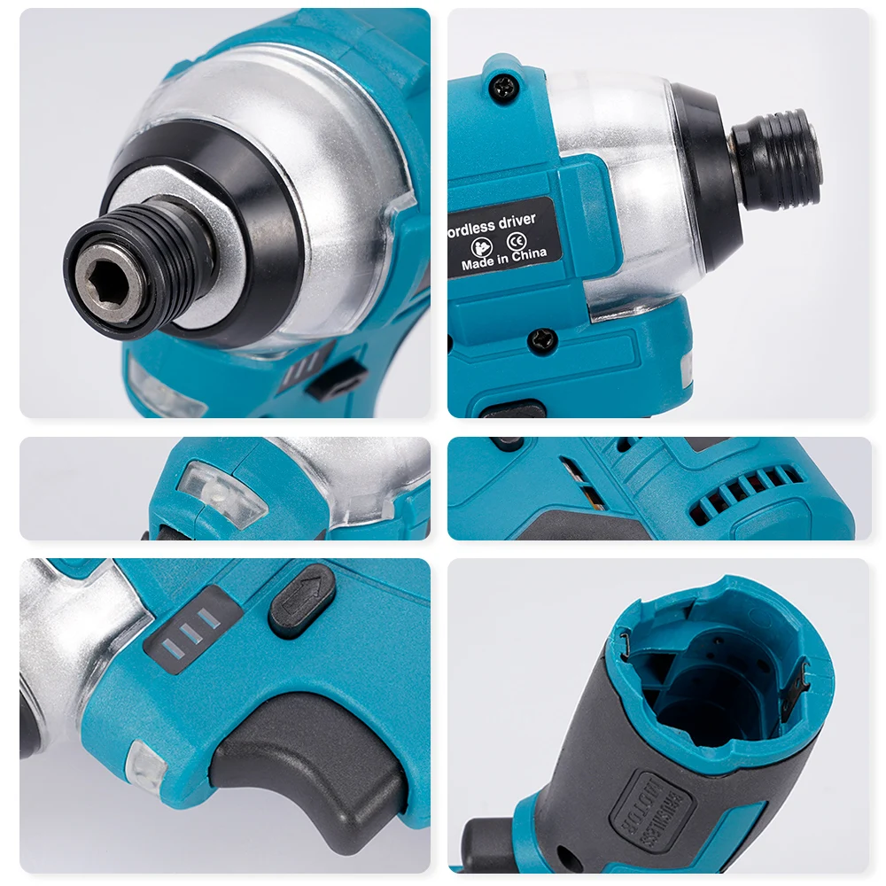 Hormy 120N.m Brushless Impact Screwdriver Cordless Electric Drill 1/4