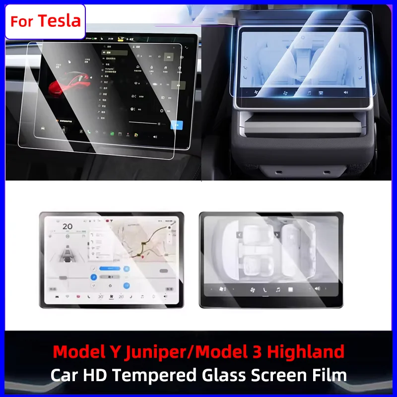 

Защитная пленка из закаленного стекла HD для сенсорного дисплея навигационной консоли Tesla Model 3 Highland и Model Y Juniper 2025-2026