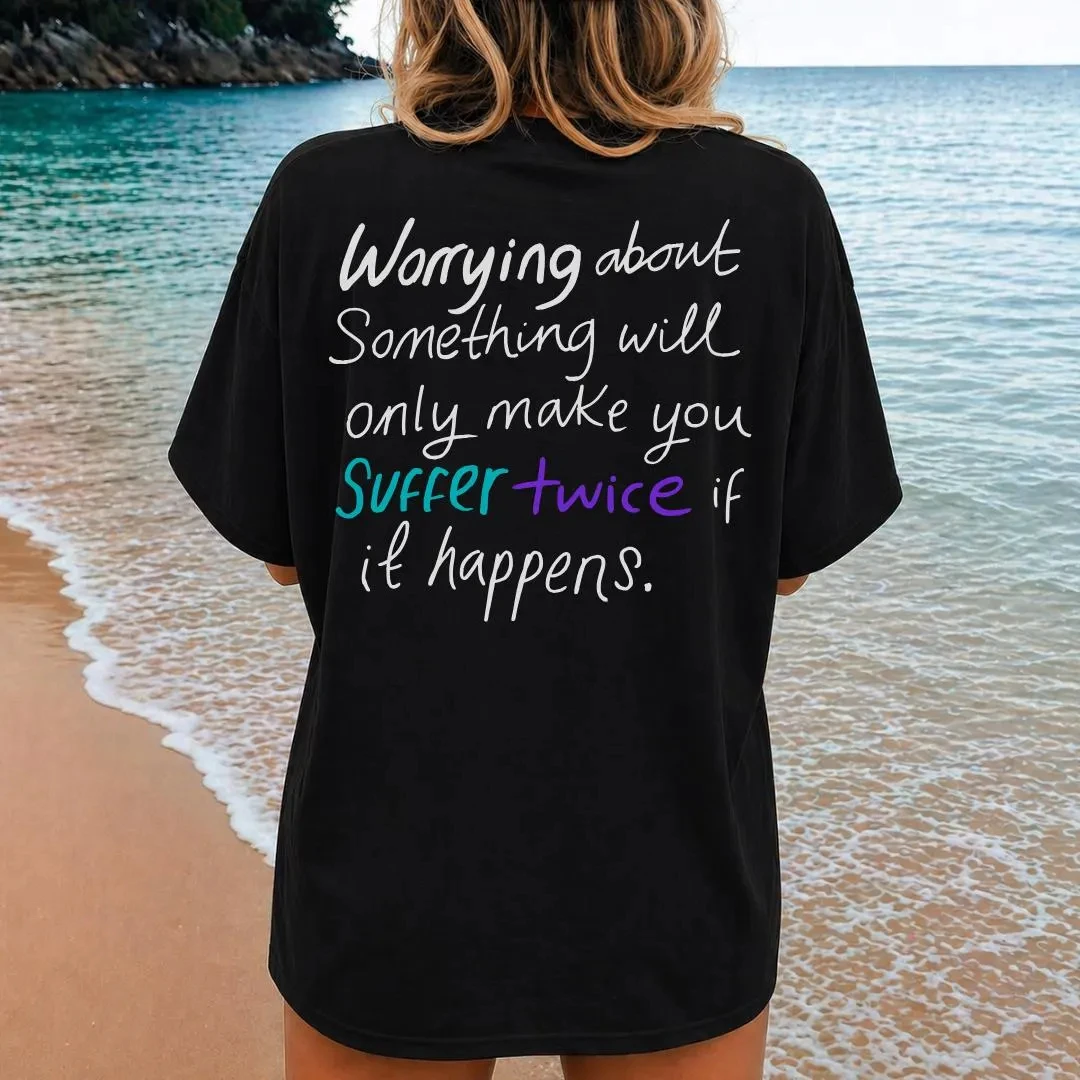 Summer Casual Fashion, Loose and Comfortable Short-sleeved Top, Positive Mindset T-shirt, Suitable for Both Men and Women