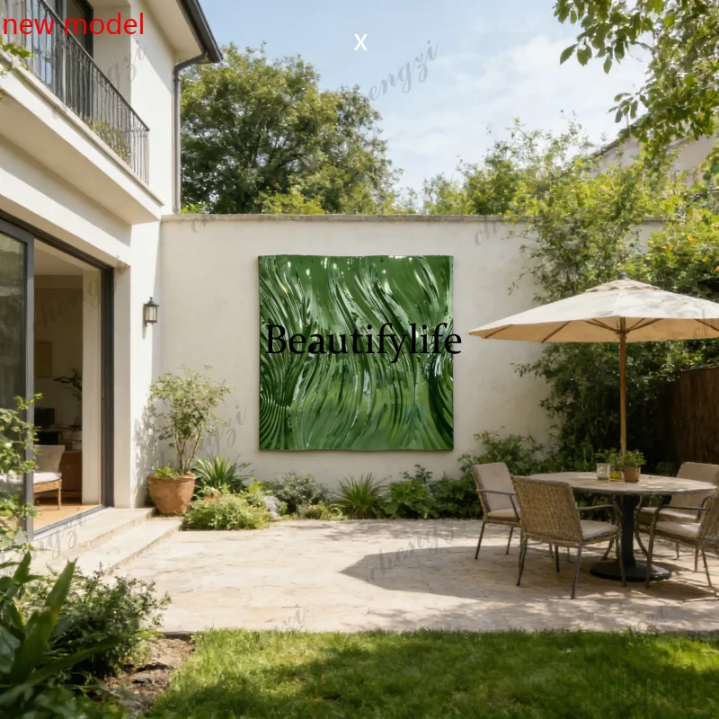 H134  Stainless steel 3D corrugated wall decoration, geometric art metal hanging gallery, creative outdoor interior decoratio