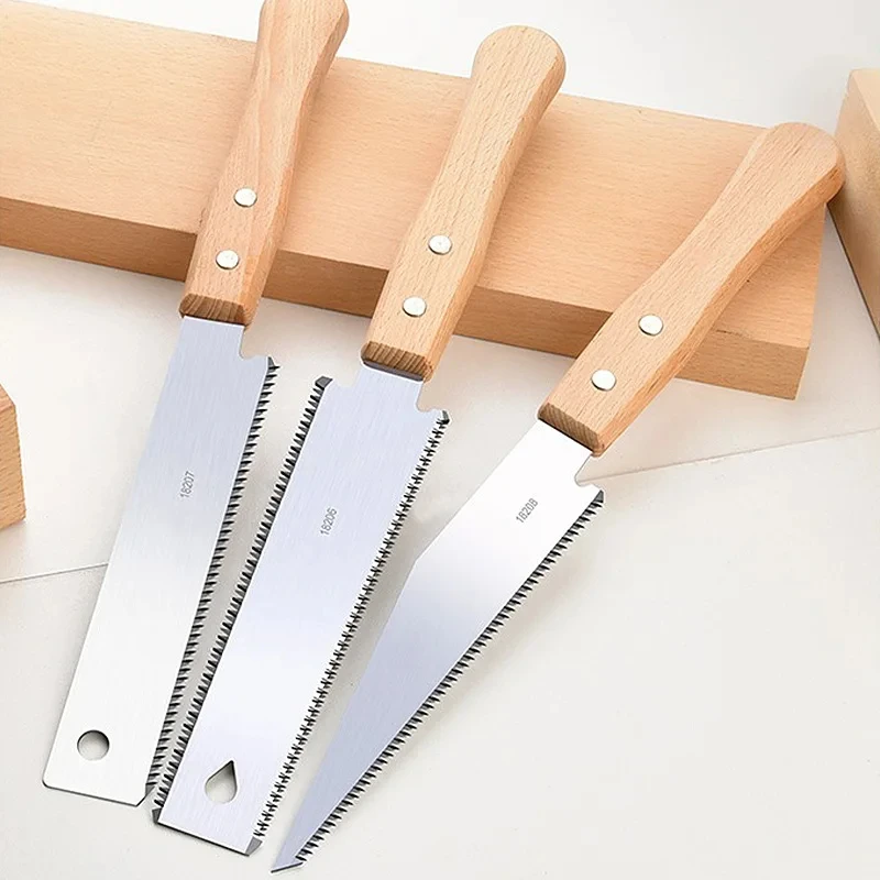 Japanese Style Small Hand Saw Woodworking Hand Saw Non-slip Wooden Handle Handsaw Flush Cut Saw Flexible Saw Cutting Tool