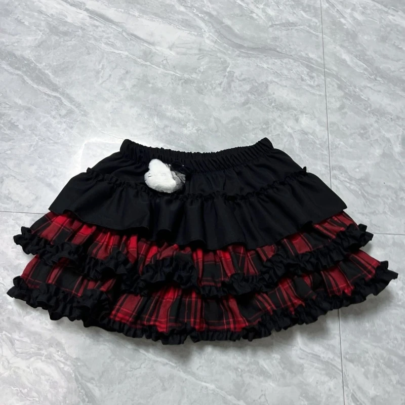 

Gothic Y2k Summer Elastic Waist Short Skirt Women High Street Darkly Subculture Plaid Skirts Female Aesthetic Hot Girl Outfits
