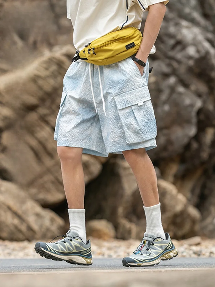 

Мужские летние спортивные брюки American Sle Qui Dry Workwear: модные, свободного кроя, длиной до колена, для пляжа, из дышащего полиэфирного волокна