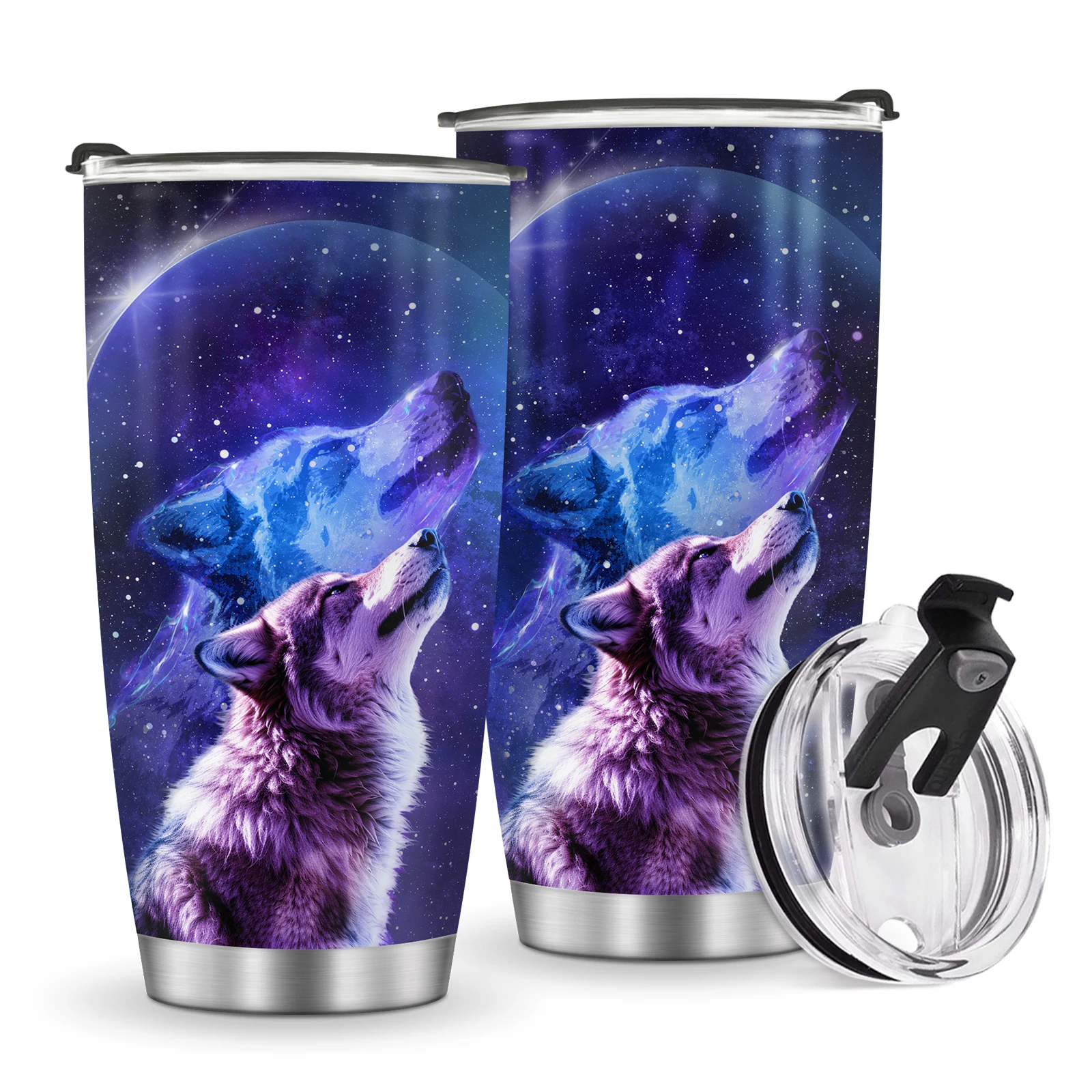 

1pc 20oz Wolf Tumbler Gifts for Men, Women, Awesome Wolf Gifts for Wolf Lovers, Christmas Wolf Gifts, Wolf Coffee Cup, Insulated