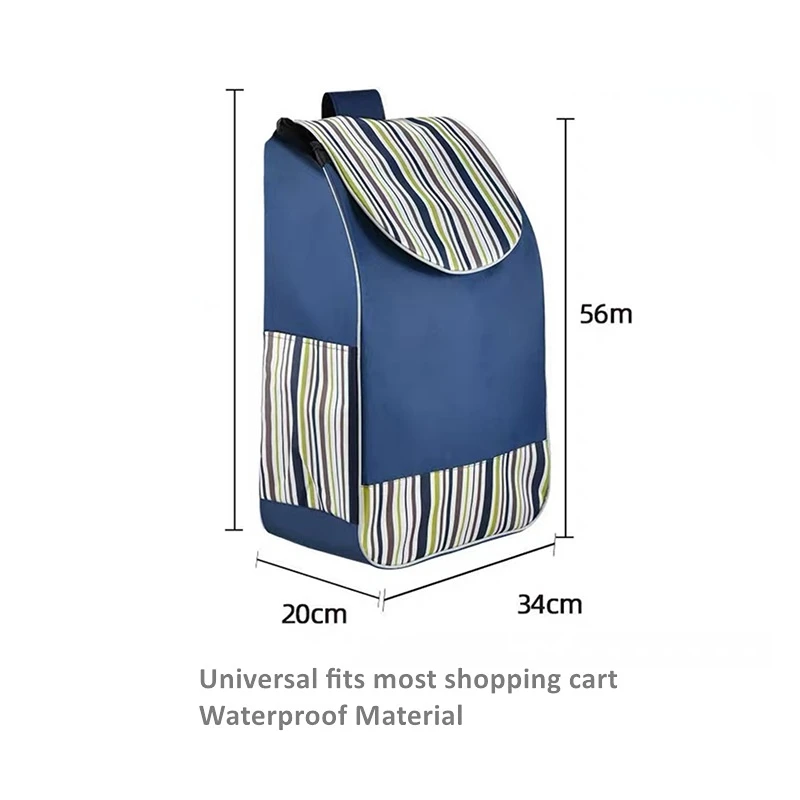 Universal Waterproof Shopping Cart Bag for Pull Folding Trolley Cart Travel Purchase Storage Bags for Pull Trolley