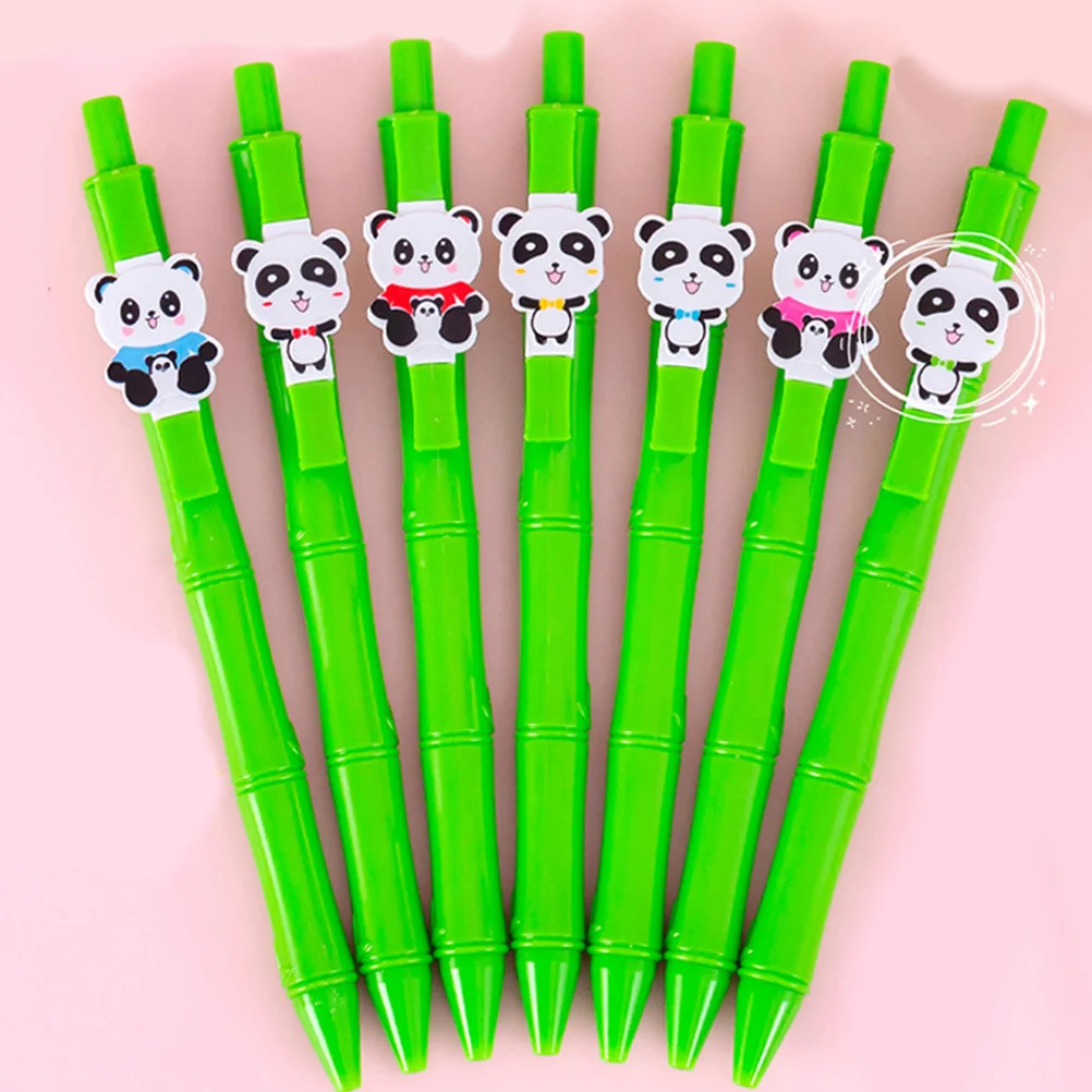 8Pcs Bamboo Gel Ink Pens Panda Design Practical Smooth Writing Office School Student Writing Pen Students Stationery
