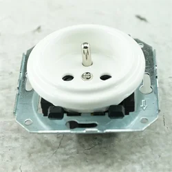 Flush Mounting French Porcelain Ceramic Electrical Wall Socket Output 250V,16A