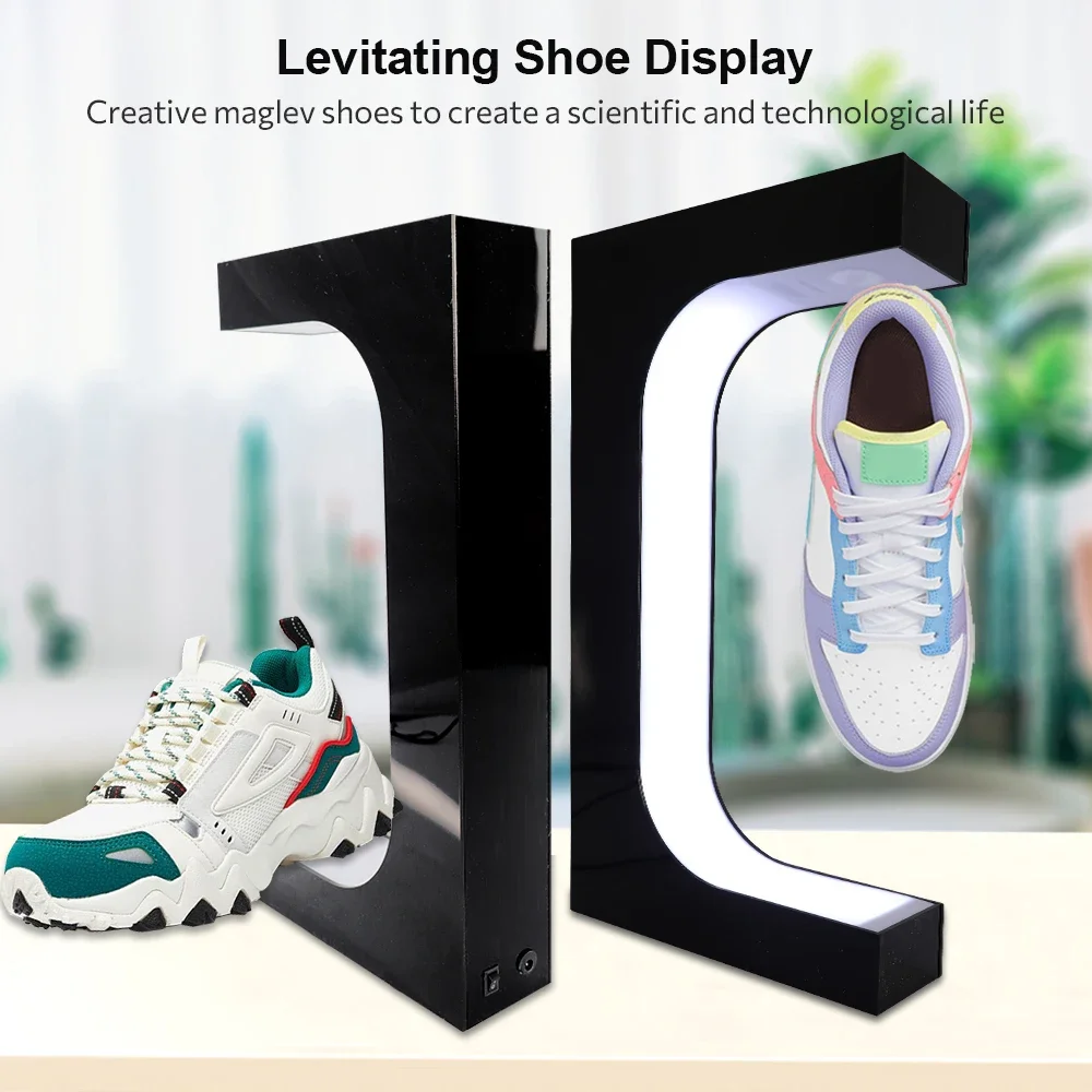 

Magnetic Rotation Shoe Display Stand Levitation LED Floating Shoes Sneaker Home Decor Shoes Storage Shoes Shop Sample Showcase