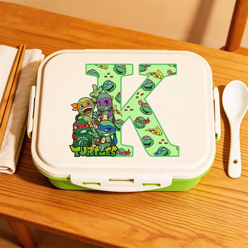 

Аниме-бокс для обедов Teenage Mutant Ninja Turtles с буквами A-Z для мальчиков, школьные принадлежности, контейнеры для еды, подарок для школьников