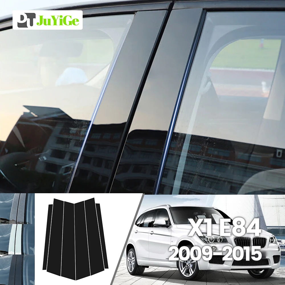 

For BMW X1 E84 2009-2015 2010 2011 2012 2013 2014 Bright Black Carbon Fibre Window Door B C Sticker