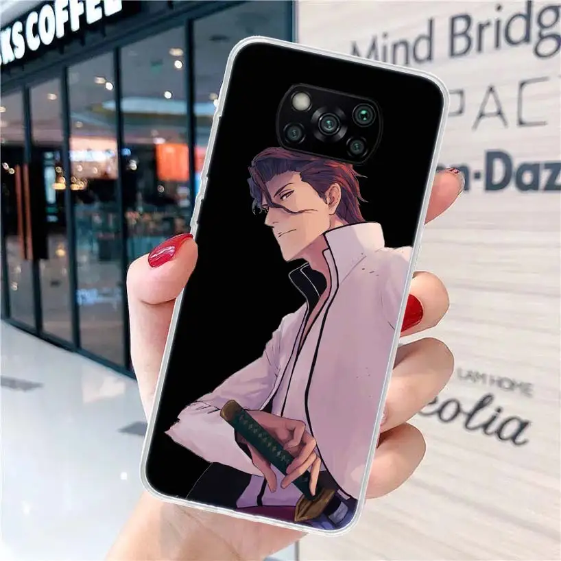 Bleach Aizen Sousuke Soft Phone Case para Xiaomi, Coque Capa para Poco X5, X4, Gt, X3, NFC, M5s, M4 Pro, M3, F3, F2, F1, Mi Nota 10, a2, A3 Lite