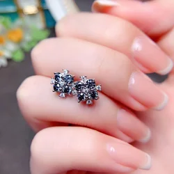 S925 Classic 4 Prongs 3mm Gray Moissanite VVS Fine Jewelry Diamond Stud Earring for Women Daily Wear
