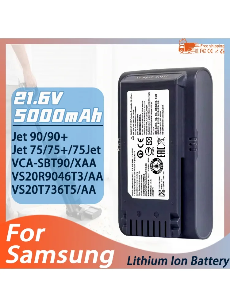 JET-90 5000 mAh Batterij Accessoires Nieuw voor Samsung Jet 90 VCA-SBT90 Stofzuiger Accessoires Hoge Capaciteit Kwaliteit Li-ion - afbeelding 2