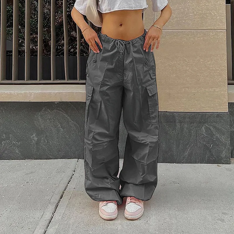 

Fast Shipping Wholesale Good Selling Ladies Trousers High Waist Pants Women Cargo Trousers