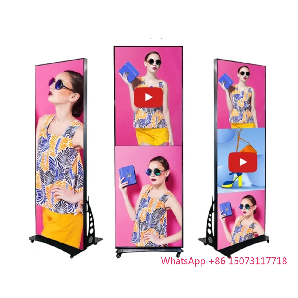 P1.8 P2.5 Rentals Hd Hängender Smd Indoor Digital Media Player Spiegel Videopanel Banner Beschilderung Totem LED Poster Display