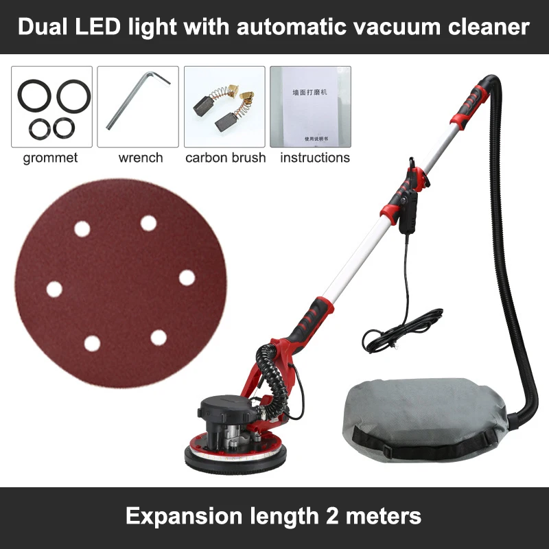 1250W Powerful 7 Variable Speed Wall Sander Electric Drywall Sander with Vacuum for Ceiling and Wall grinder