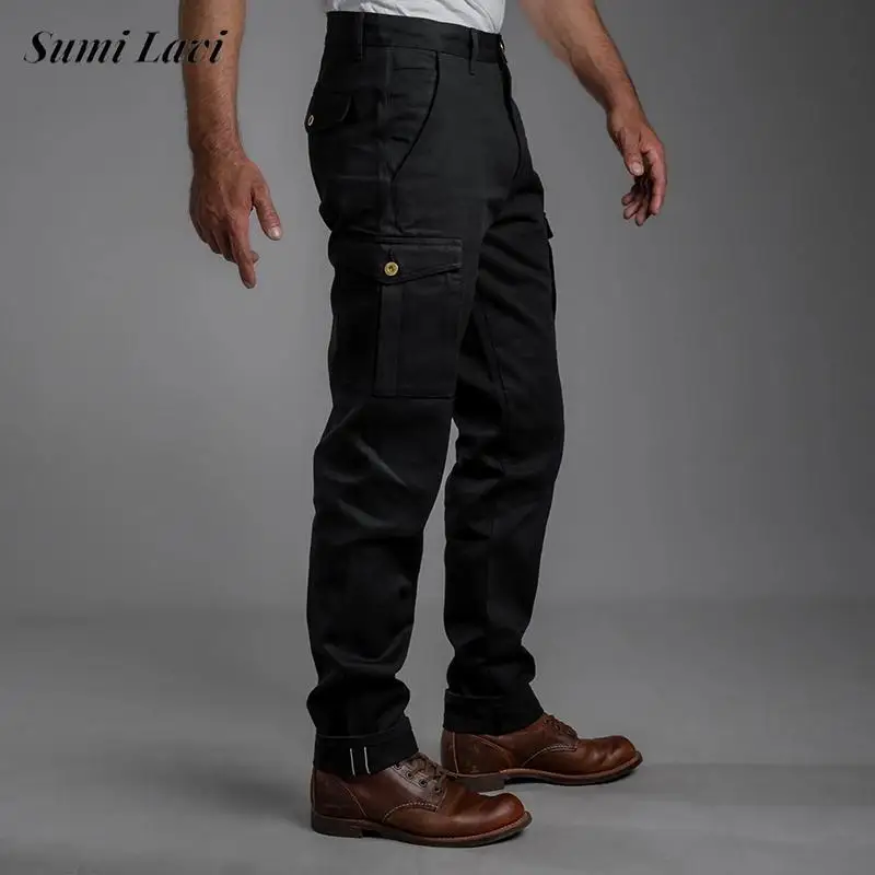 

Multi Pockets Cargo Pants For Mens Casual Solid Color Loose Straight Trousers Outdoor Fashion Men's Textured Pants
