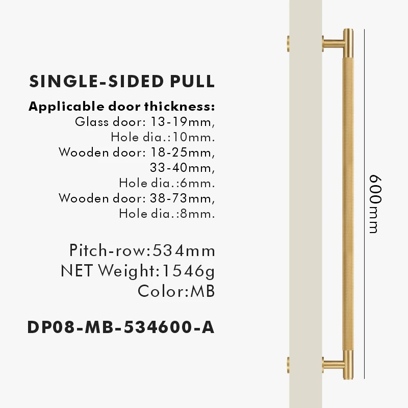 Nurlin Messing Deur Dubbel Enkelzijdig Gekartelde Trekstang Houten Poort Glazen Deur Doucheruimte Keukenapparaat Mat Goud Zwart Brons
