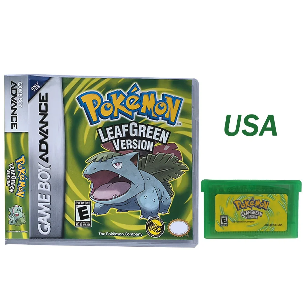 2025 New Pok é mon Series Jade Red Leafgreen Ruby Sapphire 5th Edition GBA Game Box, 32-bit Video Game Cartridge, No Manual