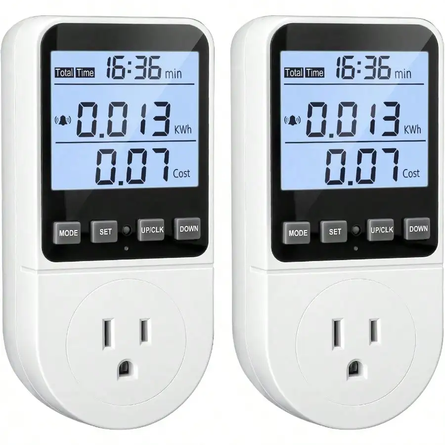 

2 Pack Upgraded Watt Meter Power Meter Plug Electricity U Monr He Energy Monr Consumon Meter Socke With Backlig Overload Te