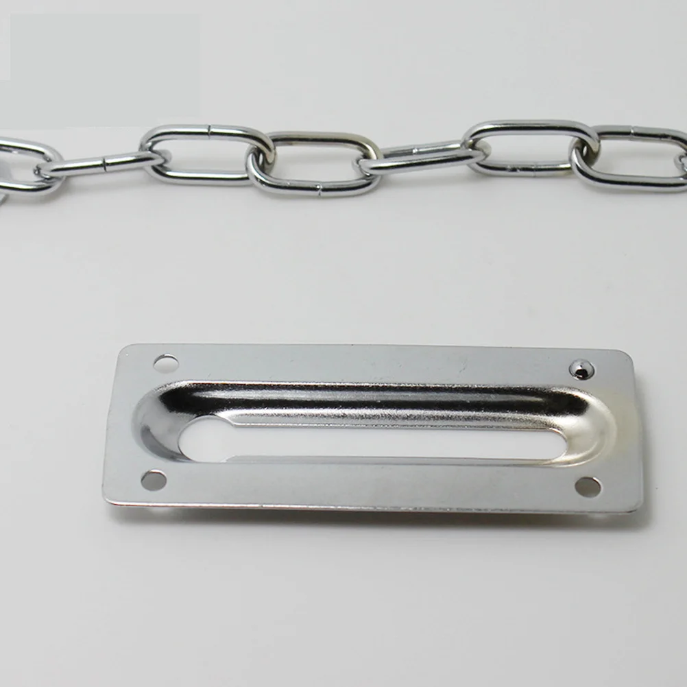 قفل سلسلة مزلاج أمان حديدي لحماية باب خزانة الغرفة المنزلية، تصميم فجوة التهوية المضادة للتهوية، سلسلة باب فضية