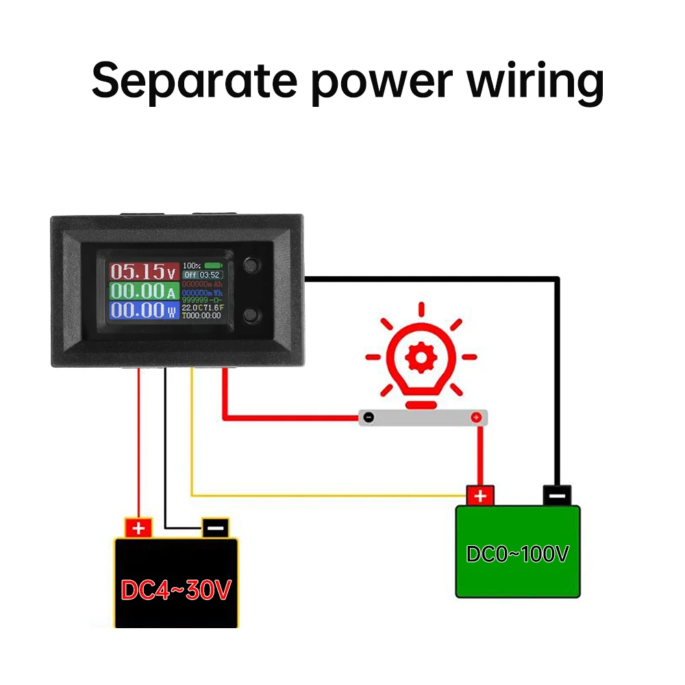 DC4-30V 10A 50A 100A multimetr cyfrowy 9 w 1 LCD napięcie/prąd/moc/impedancja/pojemność Tester baterii miernik energii