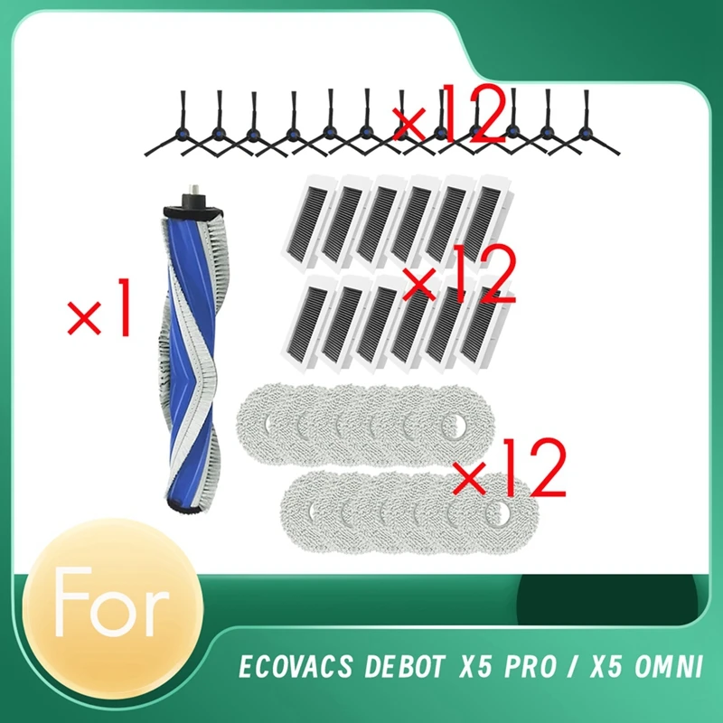 37 Pcs For Ecovacs X5 Pro / X5 Omni Sweeping Robot Accessories Cleaner Parts Replacement