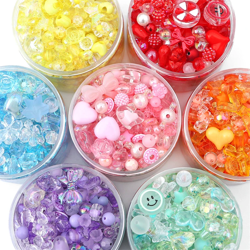 30g Fashion Cute Random Mixed Plastic Acrylic Beads For DIY Necklace Bracelet Cellphone Strap Jewelry Craft Making Accessories