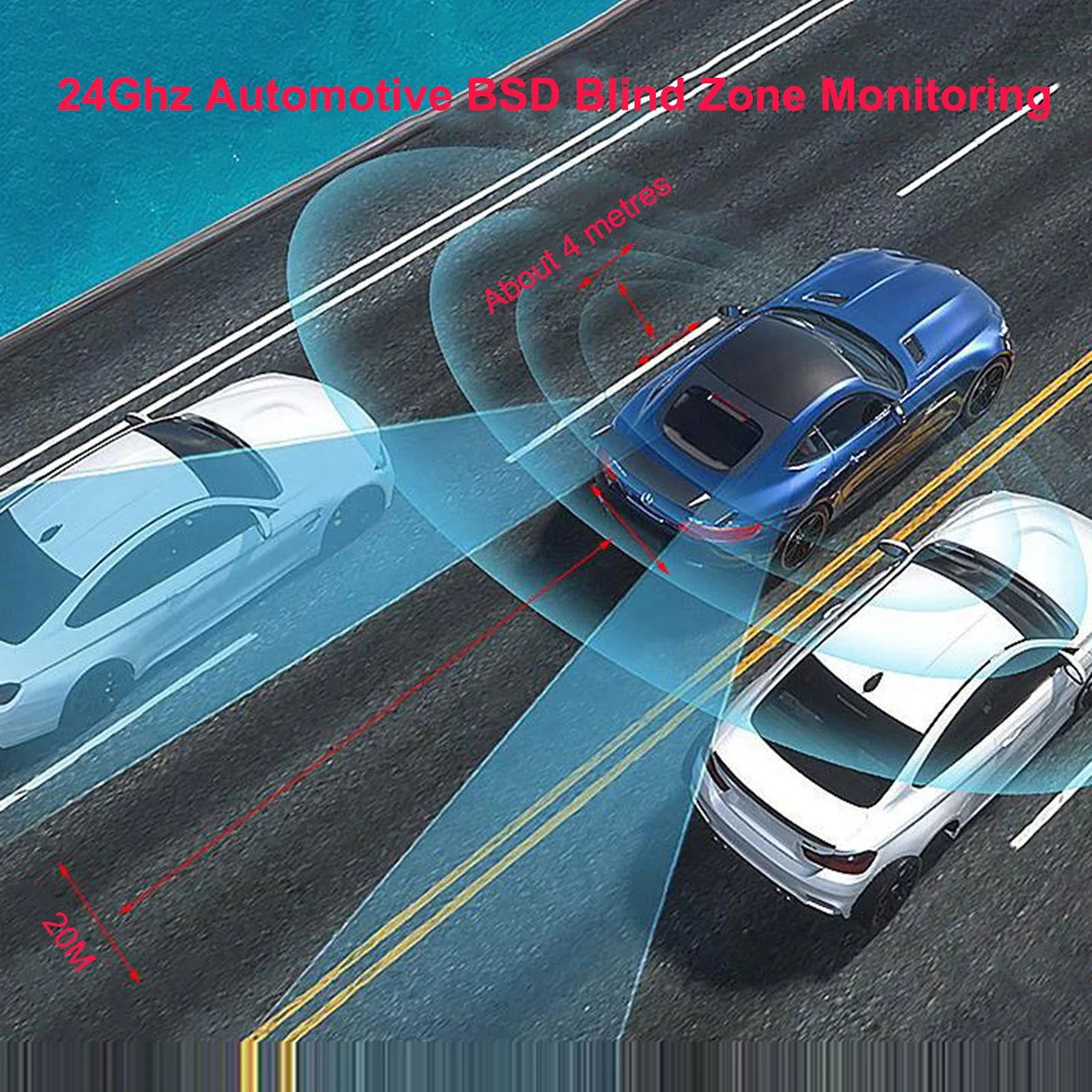 

20m Range Universal 24Ghz Millimeter Wave Radar Car BSD Blind Spot Detection System Change Lane Safer Assist Aided Parking