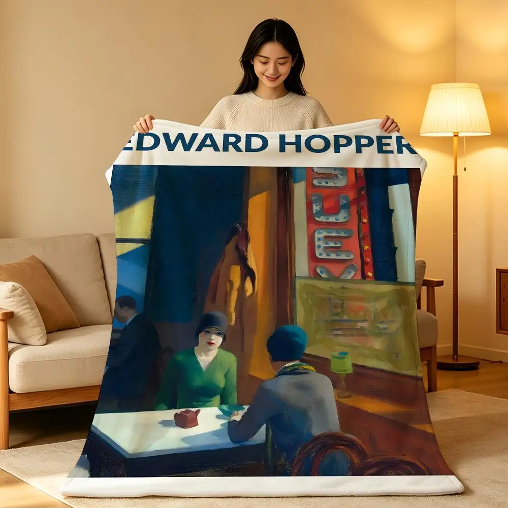 Artist Classic E-Edward Hopper Throw Soft Warm Flannel Blanket Lightweight for Sofa Bed Couch Travel Adults