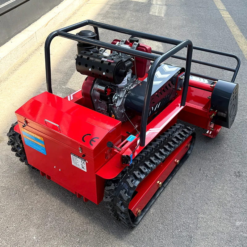 Customized China Supply Rubber Crawler Robot  Self Propelled Garden Remote Control Lawn Mower for Sale