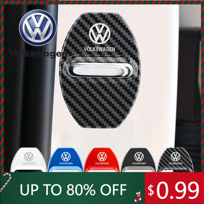 

Для VW Volkswagen Jetta MK5 Golf 4 шт./компл. Стайлинг автомобиля из углеродного волокна, чехол для автоматического дверного замка для Volkswagen VW Golf Tiguan CADD