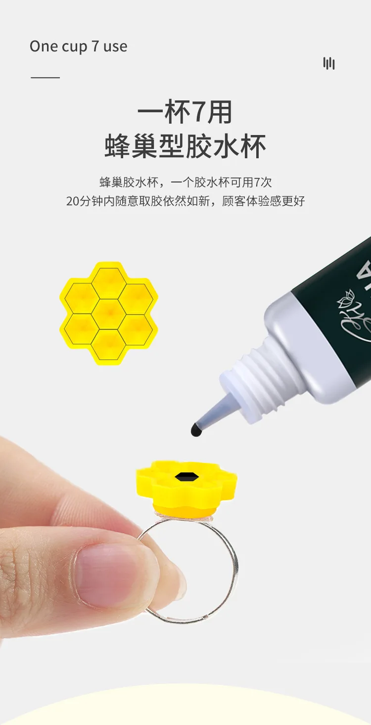 100Pcs Waben Förmigen Pfropfen Wimpern Verzögerung Tasse Wimpern Kleber Halter Blossom Verzögerung Tassen Wimpern Verlängerung Make-Up Liefert – Detail 5