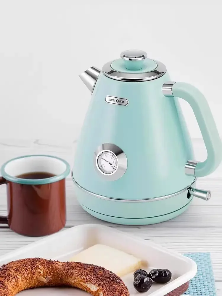 220V Vintage Electric Kettle with Unique Brazilian Artist Hand-painted Design, 304 Stainless Steel