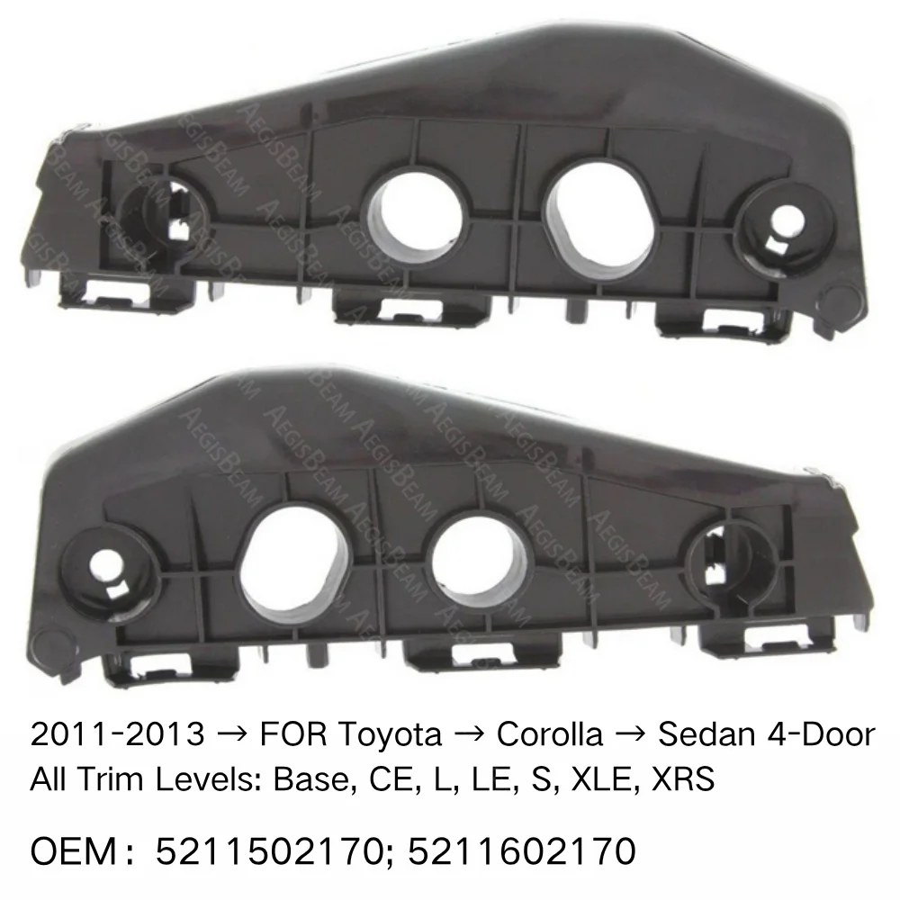 

Front Bumper Retainer Bracket Spacer Support FOR Toyota Corolla Sedan 4-Door All Trim Levels Base CE L LE S XLE XRS 2011-2013
