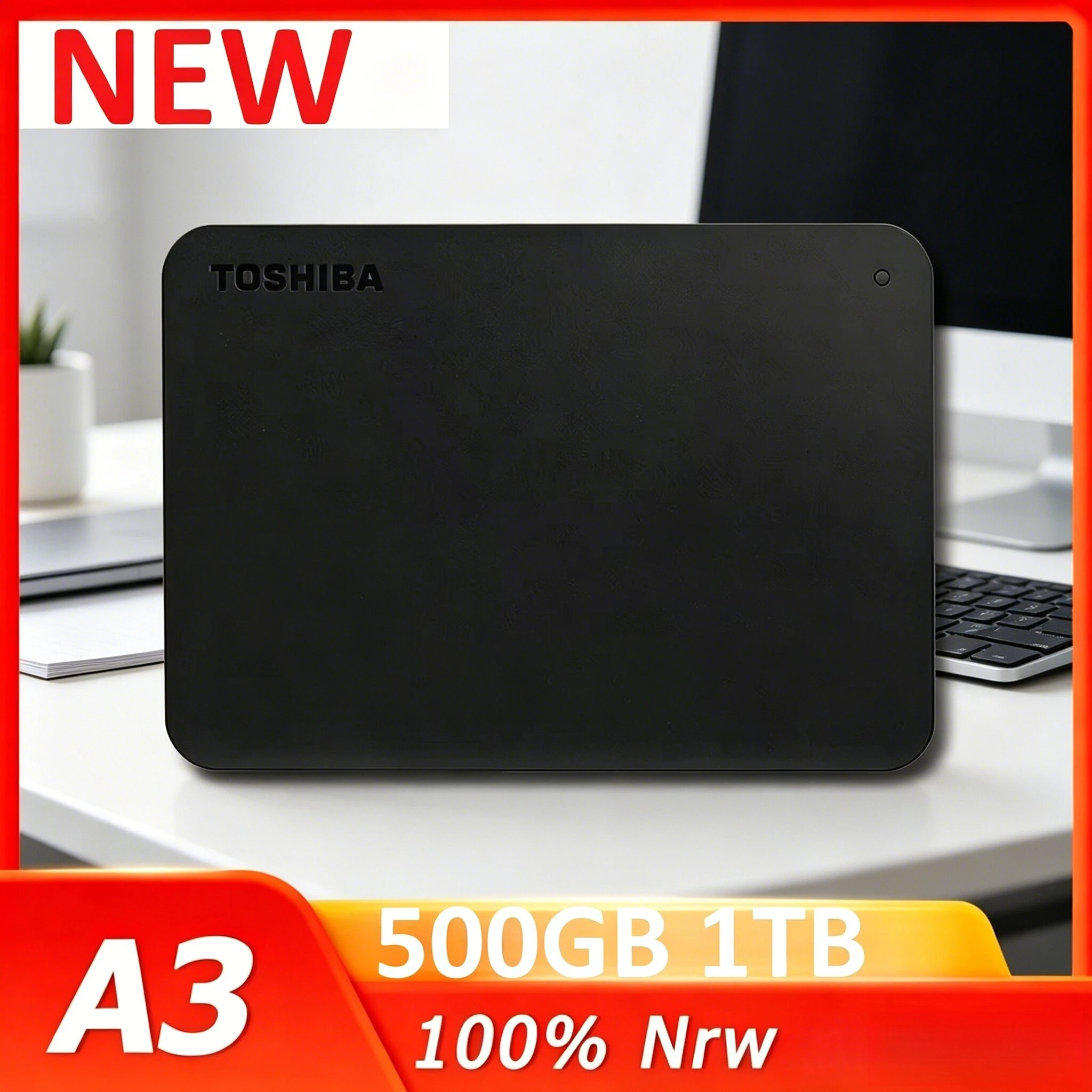 

For Original Toshiba Canvio Basics A3 Portable External Hard Drive USB3.0 High Speed HDD 500GB 1TB 2TB Black Data Storage Disk