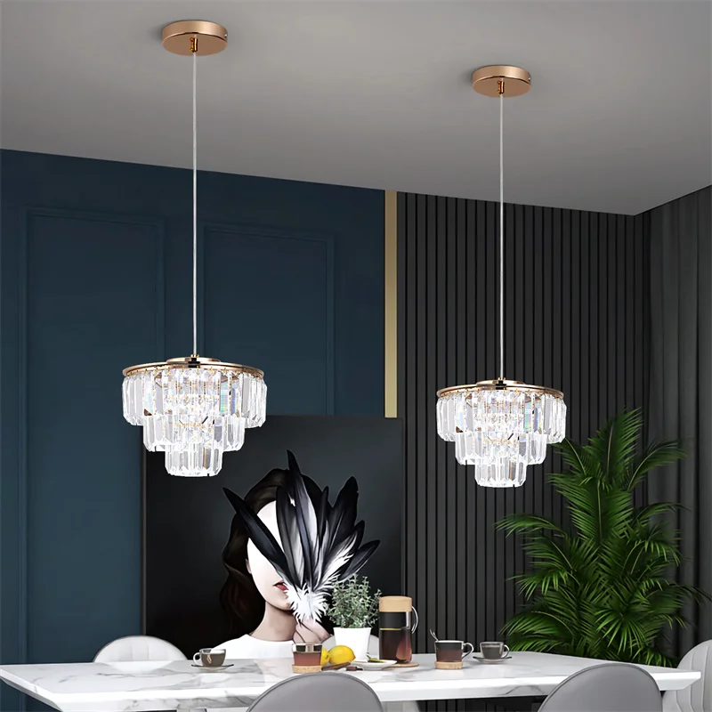 Crystal Indoor Chandelier Lamp Corridor Ceiling Light Pendant Bedroom Fixtures Luminarias Люстра Потолочная Hanging Home Decor