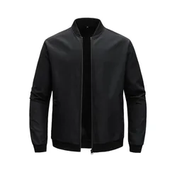 2024 Spring and Autumn New Baseball Collar Short Loose Solid Color Jacket Men's Business Casual Thin Coat Trend