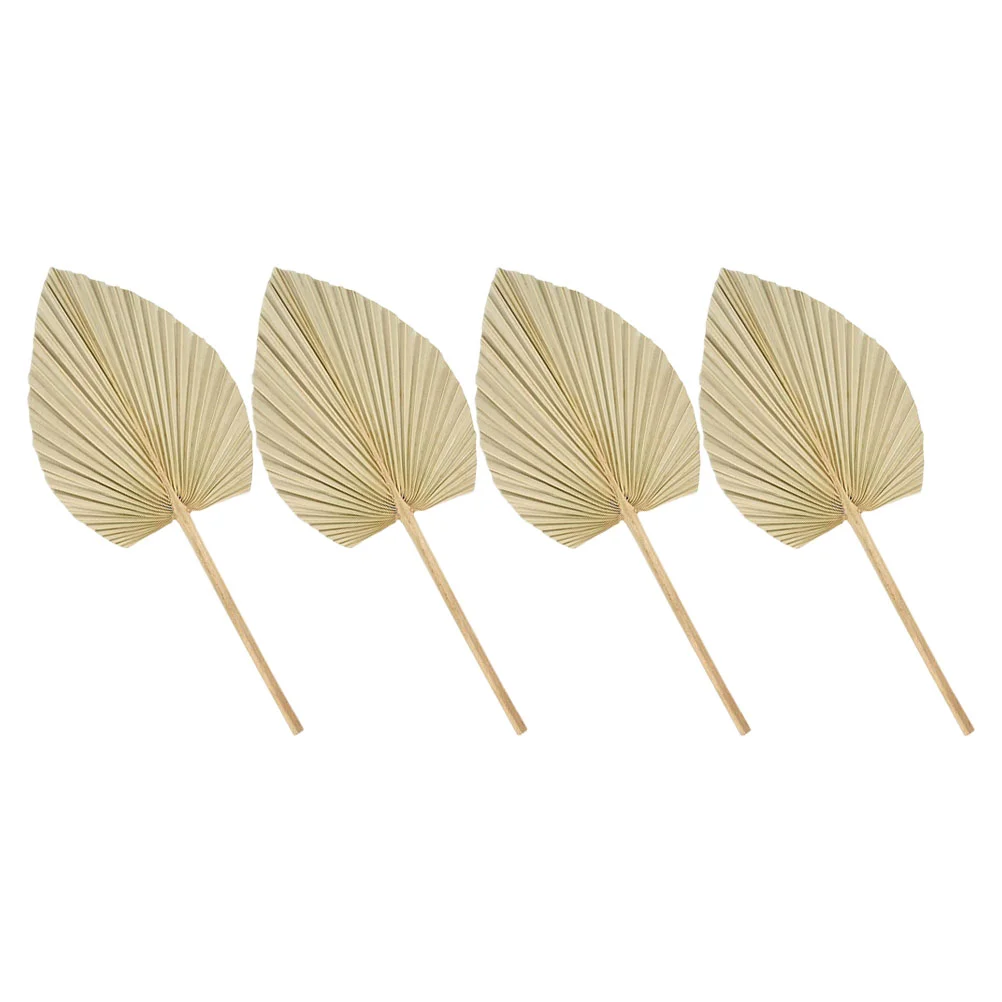 4 Pcs Fan Blade Palm Leaf Decoration Office Plants Fall Decorations for Home Wooden Charcuterie Boards Modeling