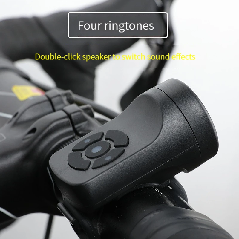 Bike Accessories USB Rechargeable Bicycle Motorcycle Electric Bell Horn 4 Modes Mountain Road Cycling Anti-theft Alarm Horn