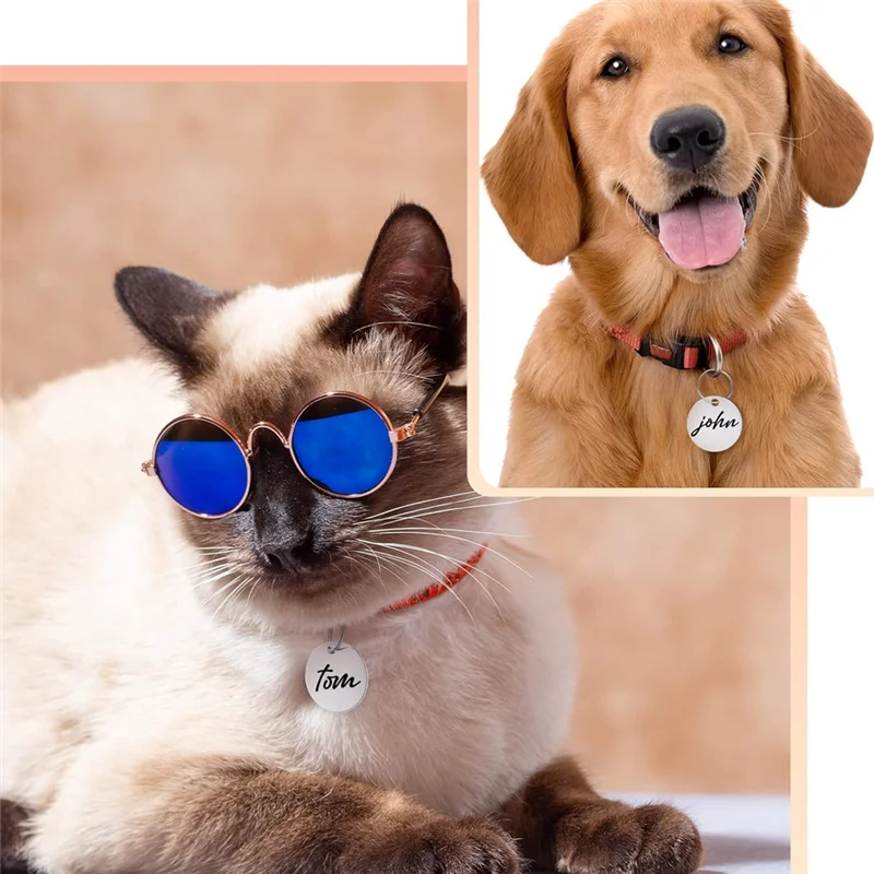 ABGR-Bulk 100 عبوة من الفراغات المستديرة المصنوعة من الفولاذ المقاوم للصدأ، علامات معدنية بفتحة، مناسبة للنقش والحرف اليدوية