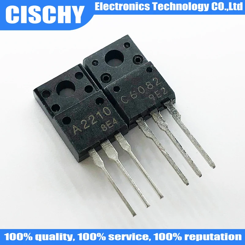 10PCS/lot=5Pair A2210 C6082 TO-220F (5pcs 2SA2210 + 5pcs 2SC6082) TO-220 In Stock